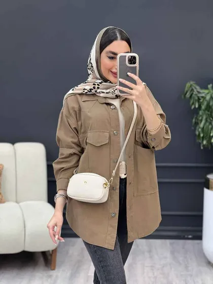 مانتو لینن چهار جیب