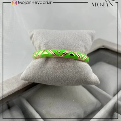 دستبند زنانه بنگل با طرح میناکاری شیک و ظریف کد bg10002