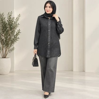 شومیز گیپور تیام مشکی
