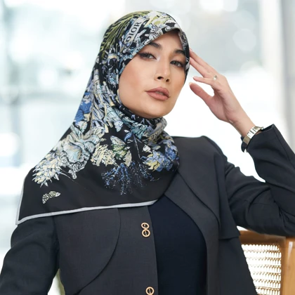 روسری ابریشم توییل دوردستدوز (قواره صد) 30172