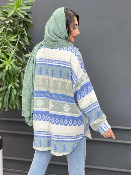شکت طرحدار دکمه چوبی