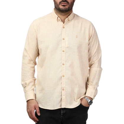 پیراهن آستین بلند لینن مردانه مدل 610596