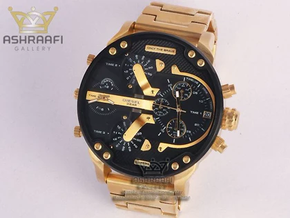 ساعت دیزل هفت موتوره بند طلائی DIESEL DZ-7333B