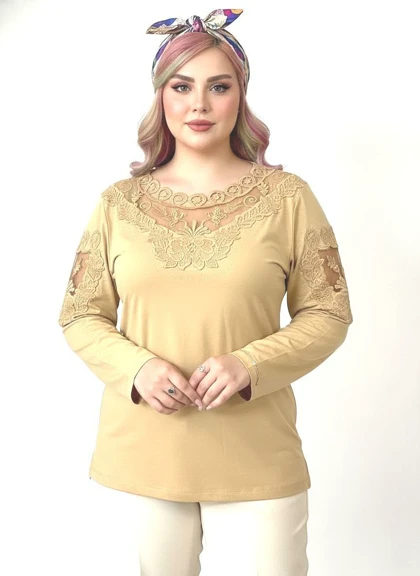 شومیز گیپوردار مدل گلسا کد 50273