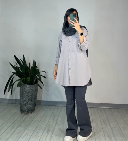 مانتو بلند لینن آلاله