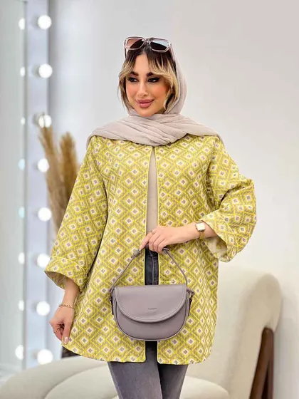 مانتو ژاکارد طرح لوزی