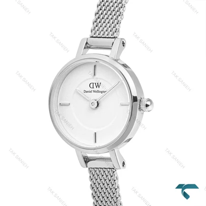 ساعت DW زنانه گرد مینی حصیری سیلور صفحه سفید DW-6654-L