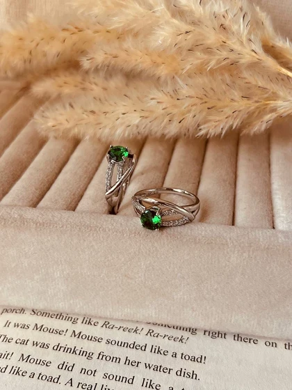 انگشتر نگین سبز ژوپینگ M85