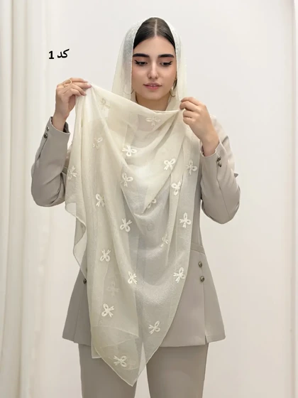 6888-شال گلدوزی پاپیون