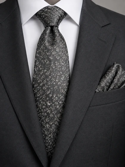 ست کراوات و پوشت لوکس مردانه برای کت و شلوار رسمی نقره ای / اورجینال دیلم
