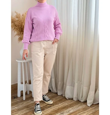 شلوار کتان خزدار کد 2336