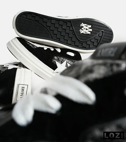 کفش اسنیکرزمشکی سفید Amiri Stars v2 مدل 7077