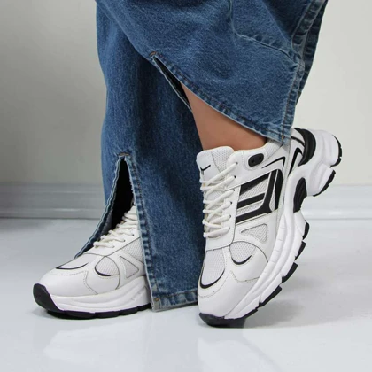 کفش و کتانی زنانه بالنسیاگا BALENCIGA رنگ سفید مشکی