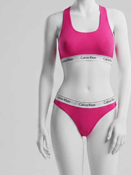 ست نیم‌تنه کاپ‌دار و شورت اسلیپ نخ پنبه کلوین کلاین Calvin Klein