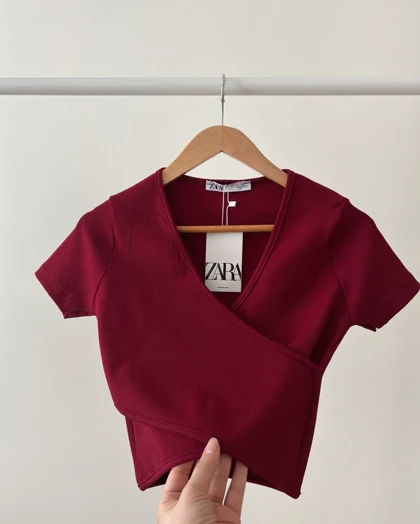 کراپ تیشرت چپ و راستی ZARA