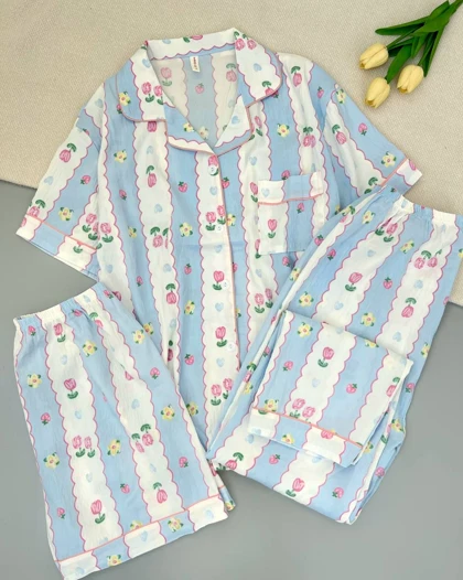 ست سه تیکه موسلین کد 4962