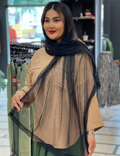 شال توری مشکی کد : L148