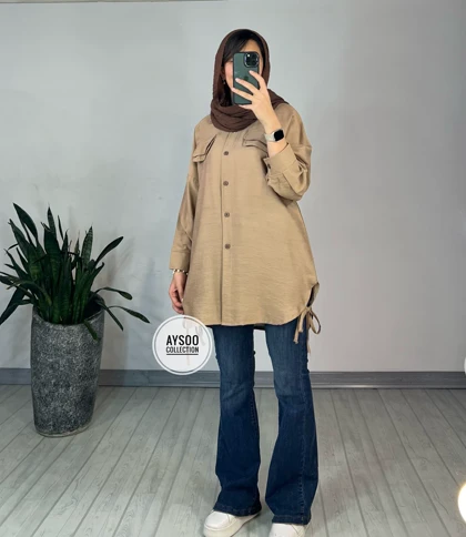 مانتو دکمه دار رامک