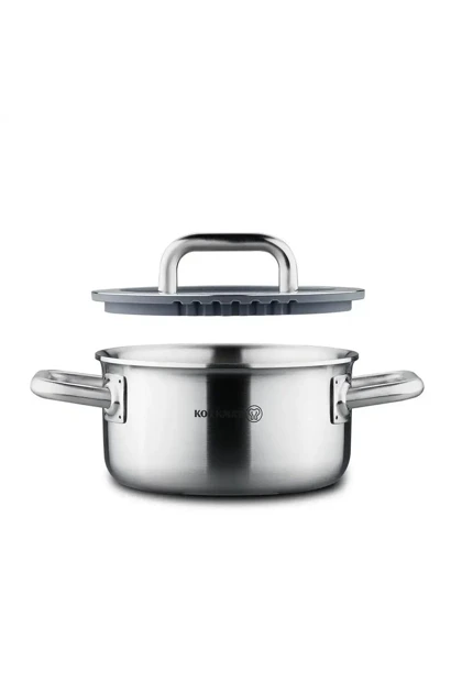سرویس قابلمه KORKMAZ مدل Aura A2794 استیل - طوسی