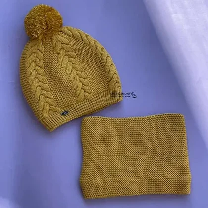 کلاه و شالگردن رینگی بافت برجسته اندلس