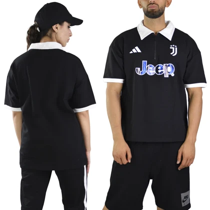 پولوشرت نیم زیپ اسپرت یوونتوس مدل CMP-Adidas-3E842 مشکی