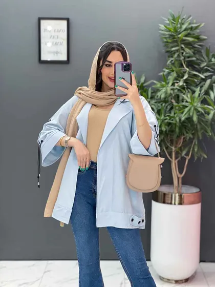 مانتو لینن آستین گت ضربدری