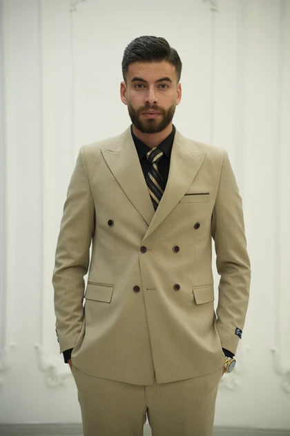 کت و شلوار دبل برست پارچه ترک VIP