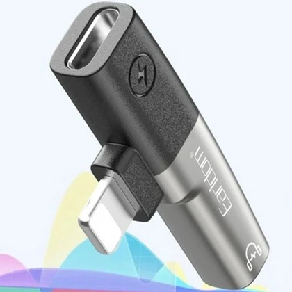 تبدیل صدا و شارژ لایتنینگ ارلدام Earldom مدل OT107L درگاه AUX و USB-C