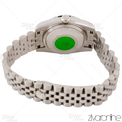 ساعت رولکس دیت جاست زنانه نقره ای ایندکس نگین‌دار مدیوم 105082