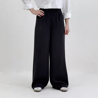 شلوار پارچه ای زنانه سیلک جلو پیله