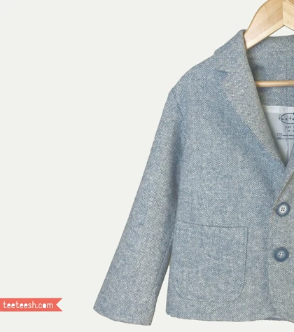 کت پشمی آبی