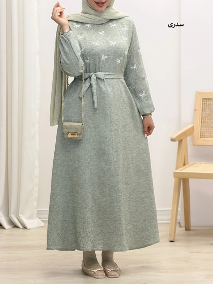 4285-پیراهن گلدوزی پاپیون