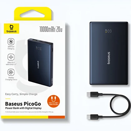 پاور بانک 10000 باسئوس مدل P10076801123-00 توان 20 وات Type-C و USB-A