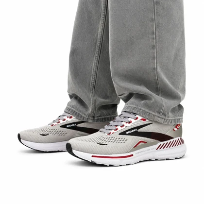 کفش کتانی رانینگ مردانه بروکس طوسی قرمز Brooks