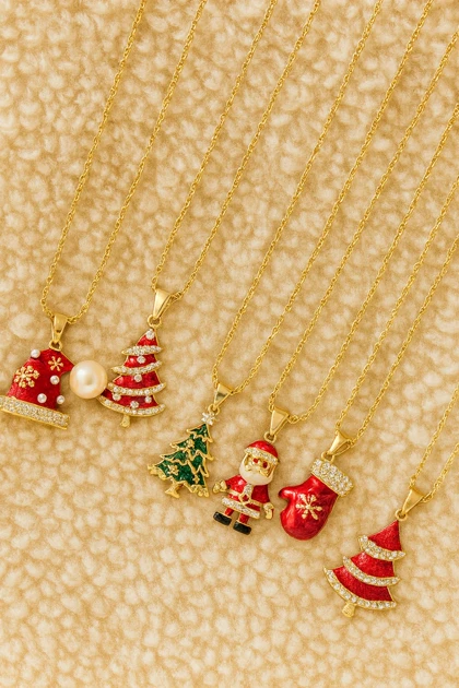 گردنبند وارداتی طرح کریسمسی