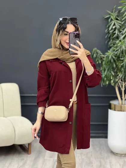 مانتو دو جیب برش‌دار سرو