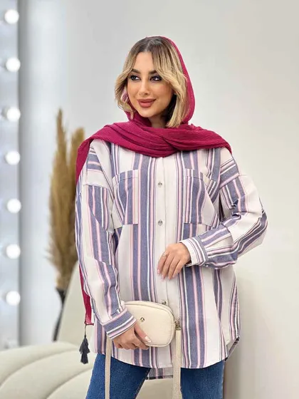 شومیز راه راه دو جیب