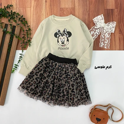کراپ دامن دخترانه میکی پلنگی