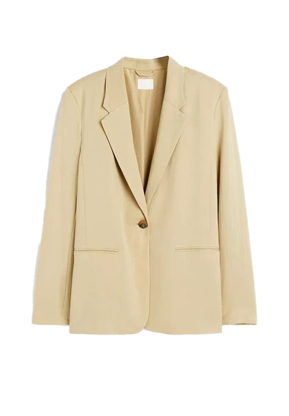 کت لینن آستردار کلاسیک H&M344