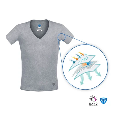 زیرپوش نانو آنتی باکتریال ضد تعریق یقه هفت باز مردانه ملانژ