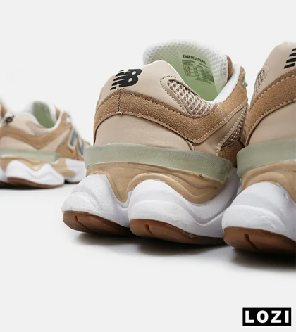 کفش کتانی مردانه و زنانه قهوه ای کرم طوسی NEW BALANCE 9060 مدل 5299