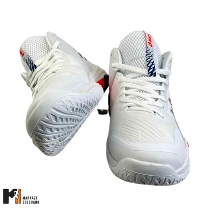 کفش سالنی ساق‌دار مردانه اسیکس سفید سورمه ای