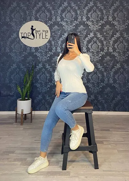 بلوز سرشانه چین‌دار کد : 7688