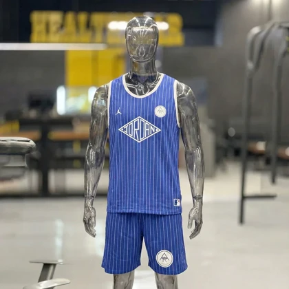 ست بسکتبالی طرح جردن (Jordan) نخ پنبه گلکسی و چاپ زول (قرمز و آبی)