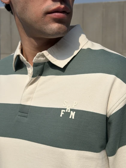 پولو شرت اورجینال اسپرینگ فیلد راه راه کرم سبز/Original Springfield polo shirt