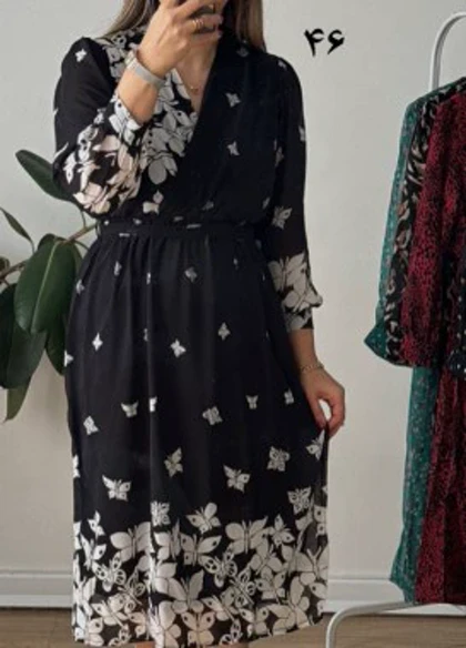 پیراهن حریر سرمه سری 20