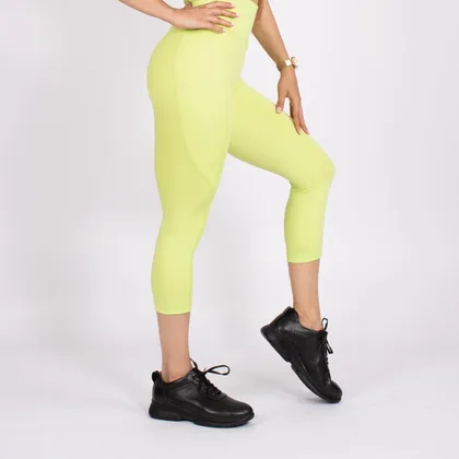 لگ اسلیم افکت جیب‌دار فسفری قد 75 - Agi Slim Effect Leggings Fıstık Yeşili