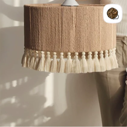 لوستر مکرومه بافی مدل پر منگوله قطر 35