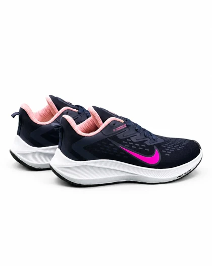 کفش کتانی زنانه مدل نایک ایر زوم سرمه ای صورتی NIKE IR ZOOM