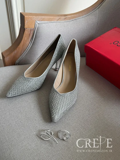 کفش مجلسی تمام نگین پاشنه 7 سانت
